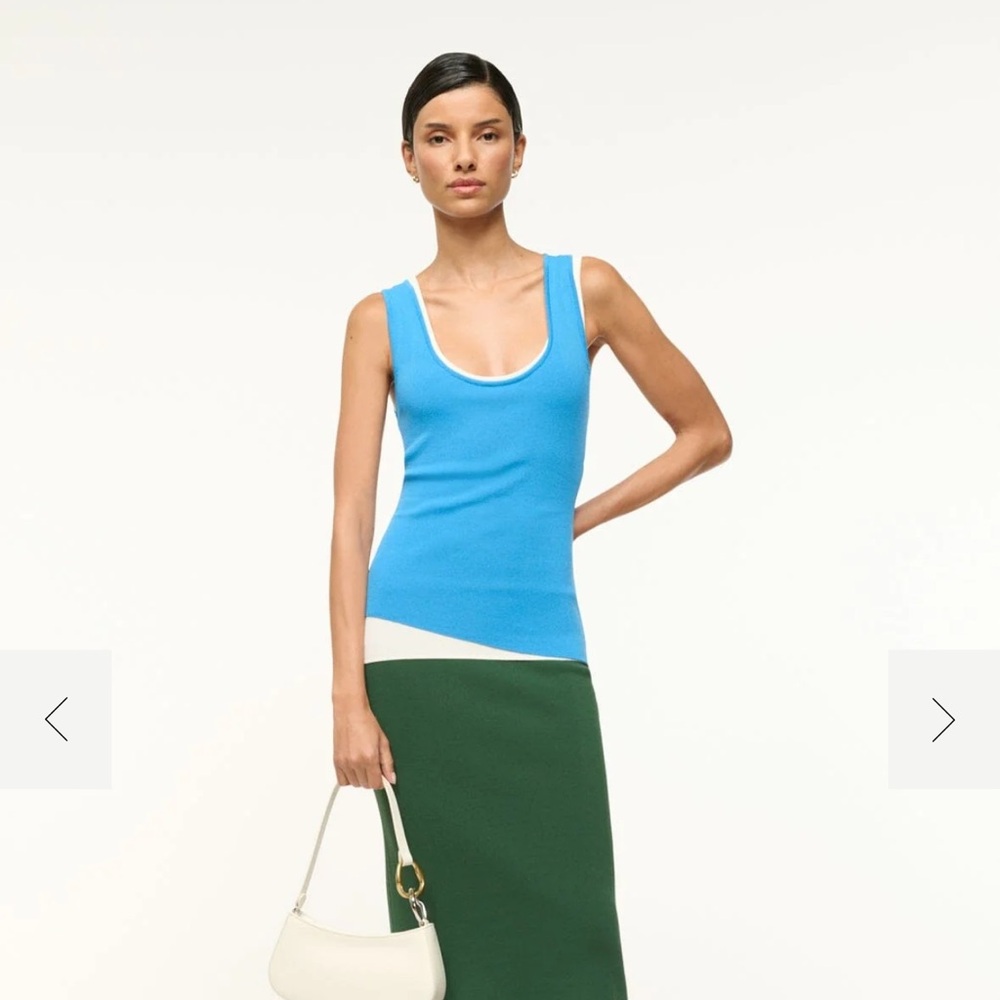 STAUD Blue and Green color block dress - Picture 6 of 7